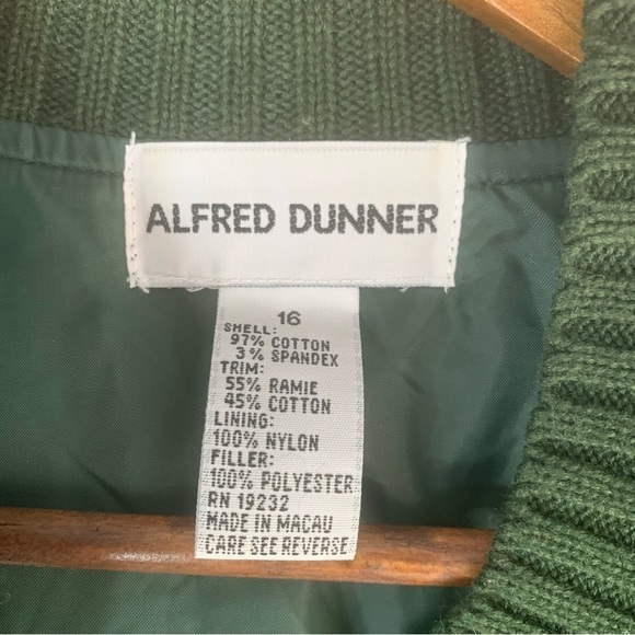 Alfred Dunner Corduroy Retro Velour Green Zip Sweater Vest Vintage Women's Sz 16 - Picture 6 of 7